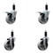 Service Caster 4'' Semi Steel Swivel 1-1/8'' Expanding Stem Caster Set Total Lock Brake, 4PK SCC-EXTTL20S415-SSR-118-4 - alternate 1